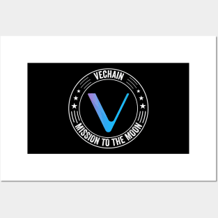 Vintage Vechain Crypto VET Coin To The Moon Token Cryptocurrency Wallet Birthday Gift For Men Women Kids Posters and Art